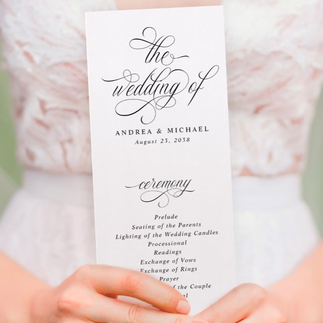 Programme de mariage élégant calligraphié de luxe (Créateur téléchargé)