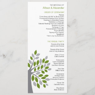 Programme de mariage élégant de l'arbre vert d'aut