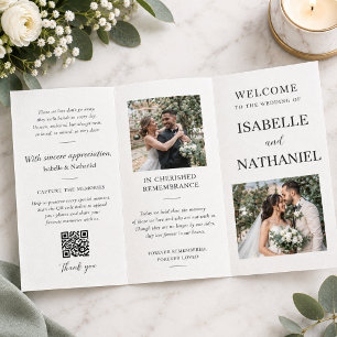 Programme de mariage élégant et mémorial   En souv