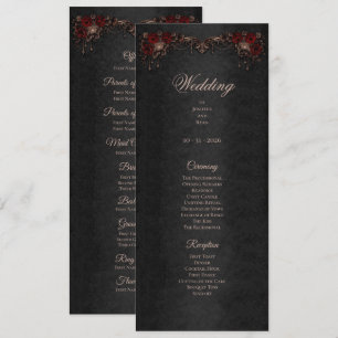 Programme de mariage élégant floral gothique Hallo