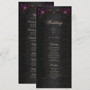 Programme de mariage élégant floral gothique Hallo