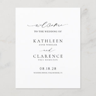 Programme de mariage élégant noir et blanc classiq