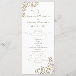 Programme de mariage élégant or scroll bordure