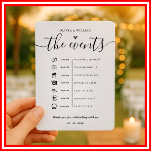 Programme de Mariage Élégant Ordre des Événements