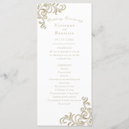 Programme de mariage élégant parchemin or