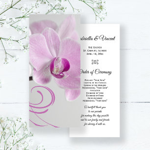 Programme de mariage élégant pour orchidée rose