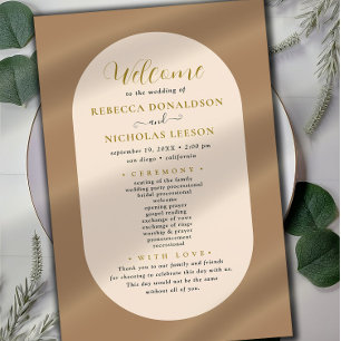 Programme de mariage en calligraphie script terreu