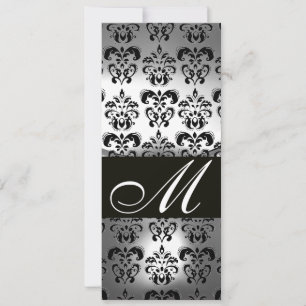 PROGRAMME DE MARIAGE EN DAMAS NOIR ET BLANC MONOGR