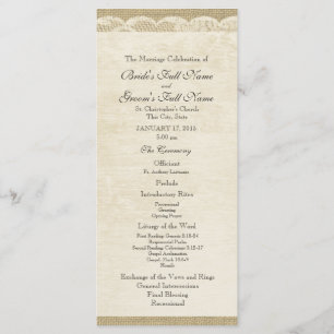 Programme de mariage en dentelle vintage