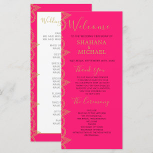 Programme de mariage en or rose de style indien