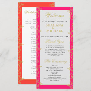 Programme de mariage en or rose orange de style in