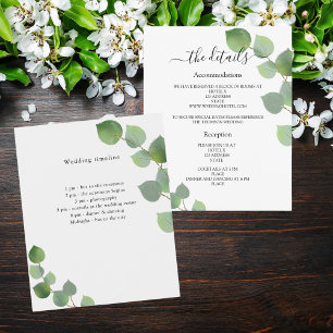 Programme de mariage eucalyptus vert détails