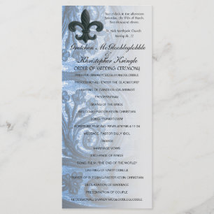 programme de MARIAGE "Fleur de lis en fer" argent/