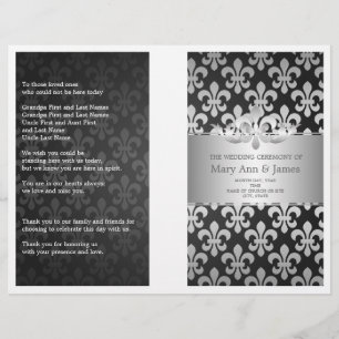 Programme de mariage Fleur De Lis Noir