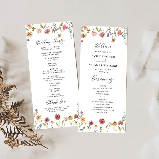 Programme de mariage fleur sauvage (Créateur téléchargé)