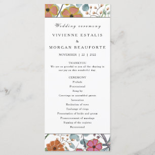 Programme de mariage Fleurs florales printanières 