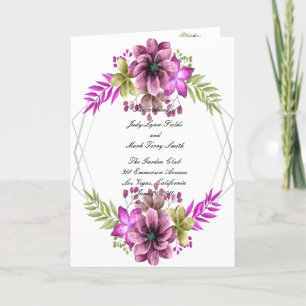 Programme de mariage floral aquarelle rose et vert