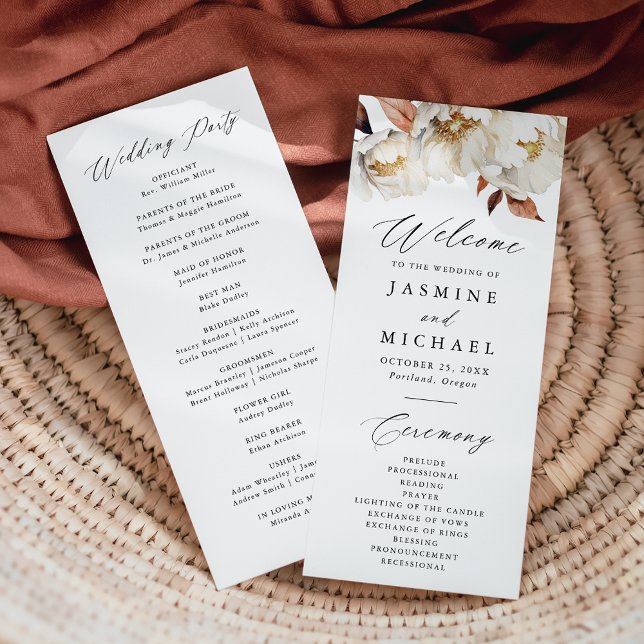 Programme de mariage floral automnal rustique (Créateur téléchargé)