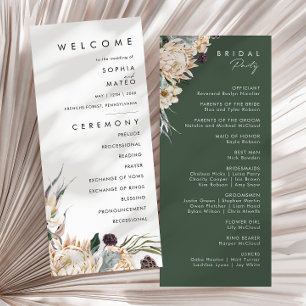 Programme de mariage floral blanc