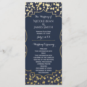 Programme de mariage floral bleu Baby's Breath dor