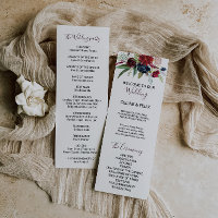 Programme de mariage floral Blush de la marine de 