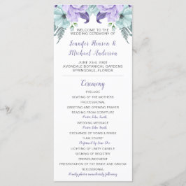 Programme de mariage floral de la menthe violette