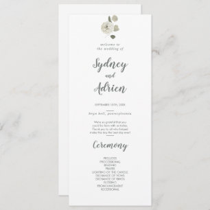 Programme de mariage floral d'hiver