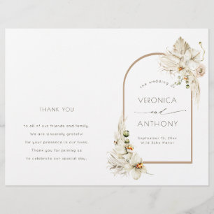 Programme de mariage floral d'orchidée d'herbe de