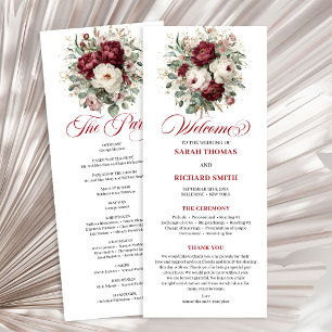Programme de mariage floral Glam Blush Burgundy Go