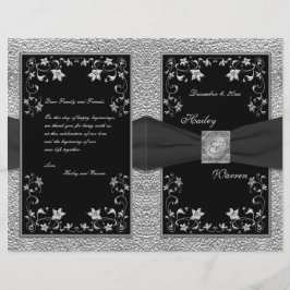 Programme de mariage floral noir et blanc