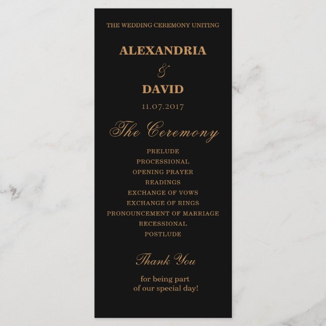 Programme de mariage Floral noir rouge foncé (Devant)