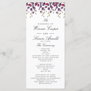 Programme de mariage floral pourpre