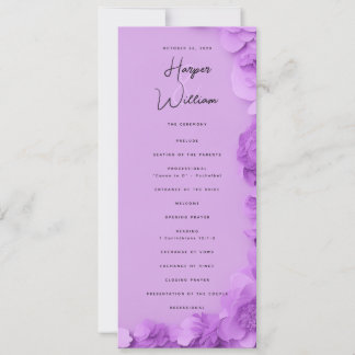 programme de mariage floral pourpre