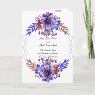 Programme De Mariage Floral Purple Et Blue Waterco
