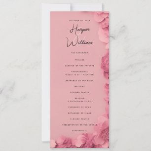 programme de mariage floral rose