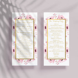 Programme de mariage floral rose de printemps