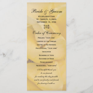 Programme de mariage floral rose jaune