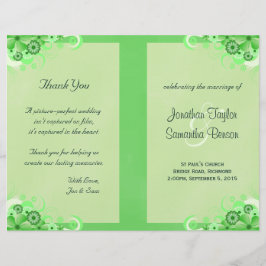 Programme de mariage floral vert clair