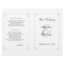 Programme de mariage formel Art déco vert d'olive 