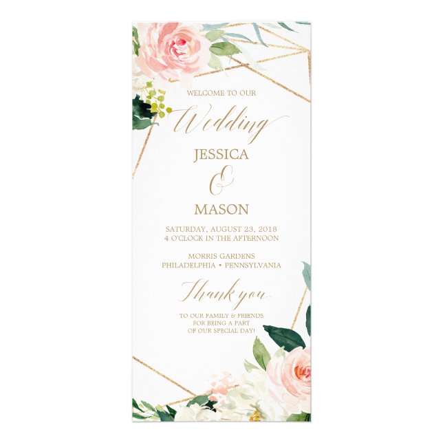 Programme de mariage Gold Blush - Programme de cér (Devant)