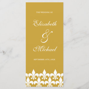 Programme de mariage Gold et White Fleur de Lis