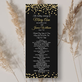 Programme de mariage Gold Faux Parties scintillant