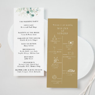 Programme de mariage Gold Green Eucalyptus