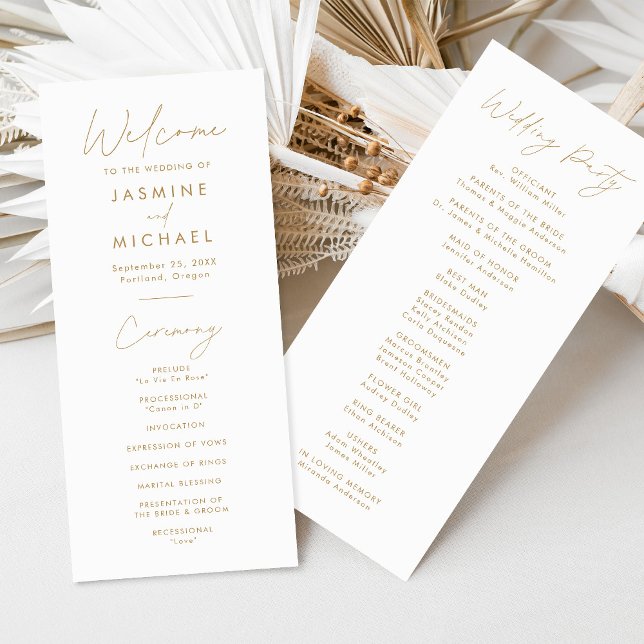 Programme de mariage Gold Script moderne (Créateur téléchargé)