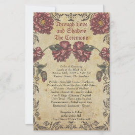 Programme de mariage gothique avec papier Vintage 