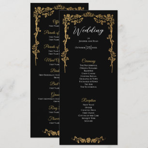 Programme de mariage gothique floral élégant