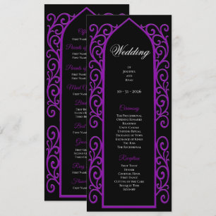 Programme de mariage gothique noir et violet orné