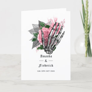 Programme de mariage gothique squelette floral ros