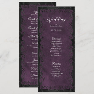 Programme de mariage gothique violet élégant