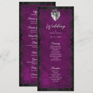 Programme de mariage gothique violet élégant
